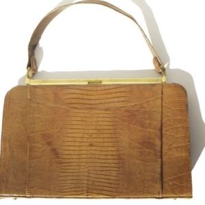 SYDNEY California blond Lizard leather vintage Bag tan